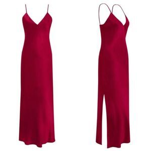 NWT Gold Hawk Sylvia Viscose Slip Maxi Dress In Red Size Small $350 MSRP